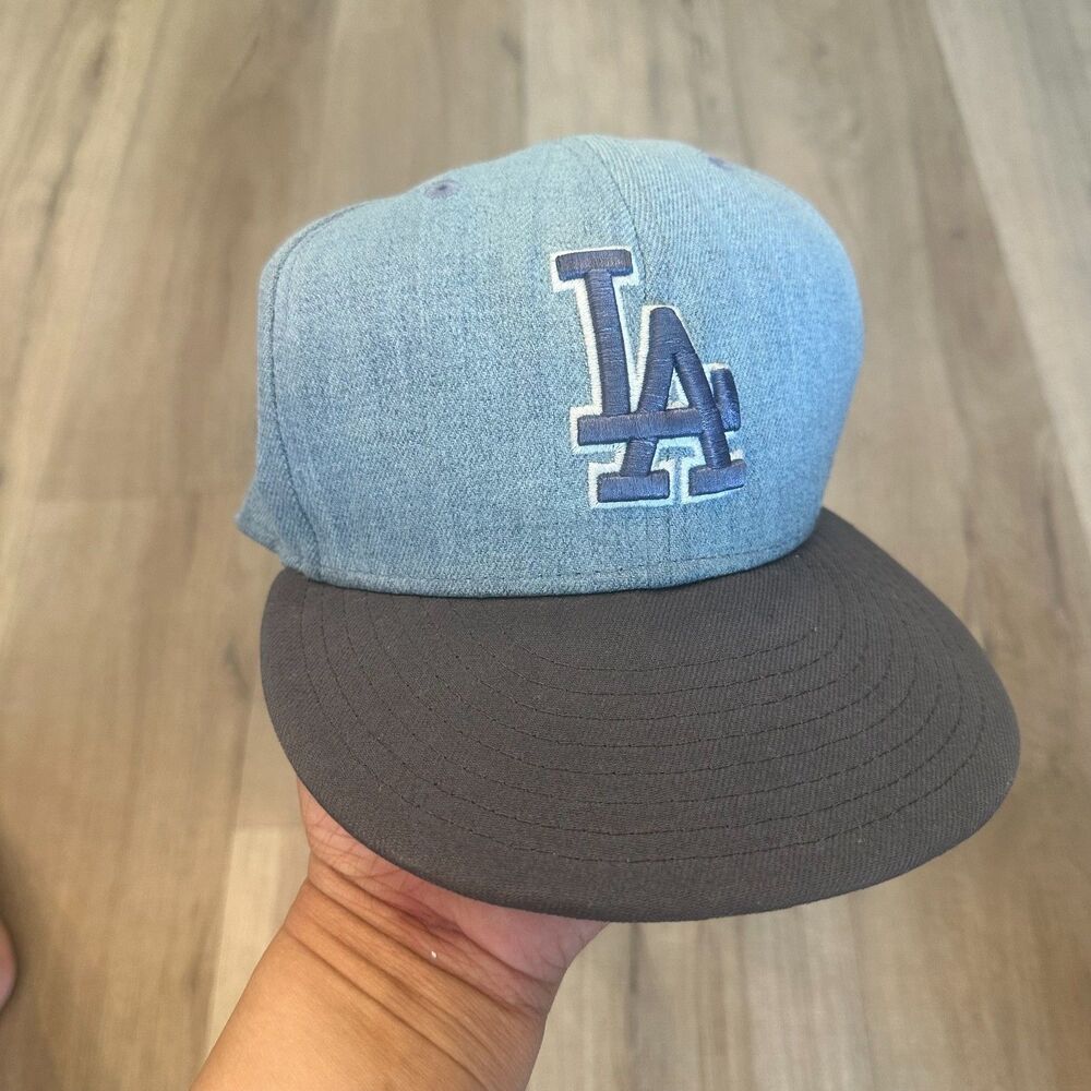 New Era 59Fifty LA Los Angeles Dodgers fitted Denim hat 7 1/2